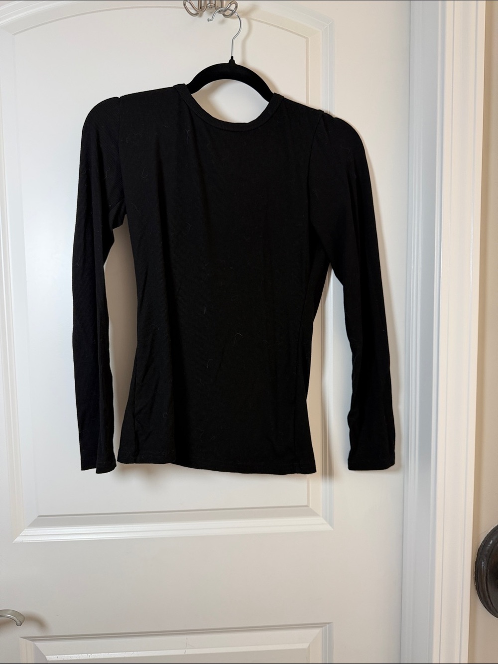 Classic Black Long-Sleeve Crewneck Top